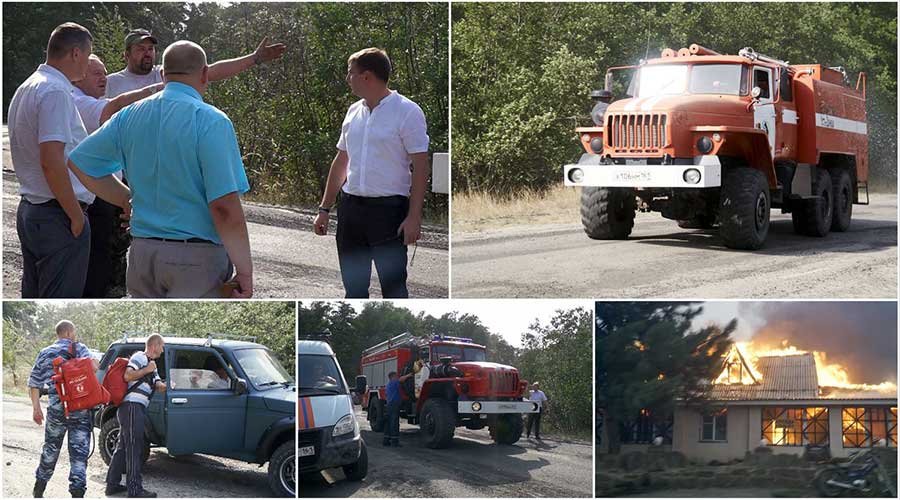 Борьба с пожаром в Усть-Донецком районе